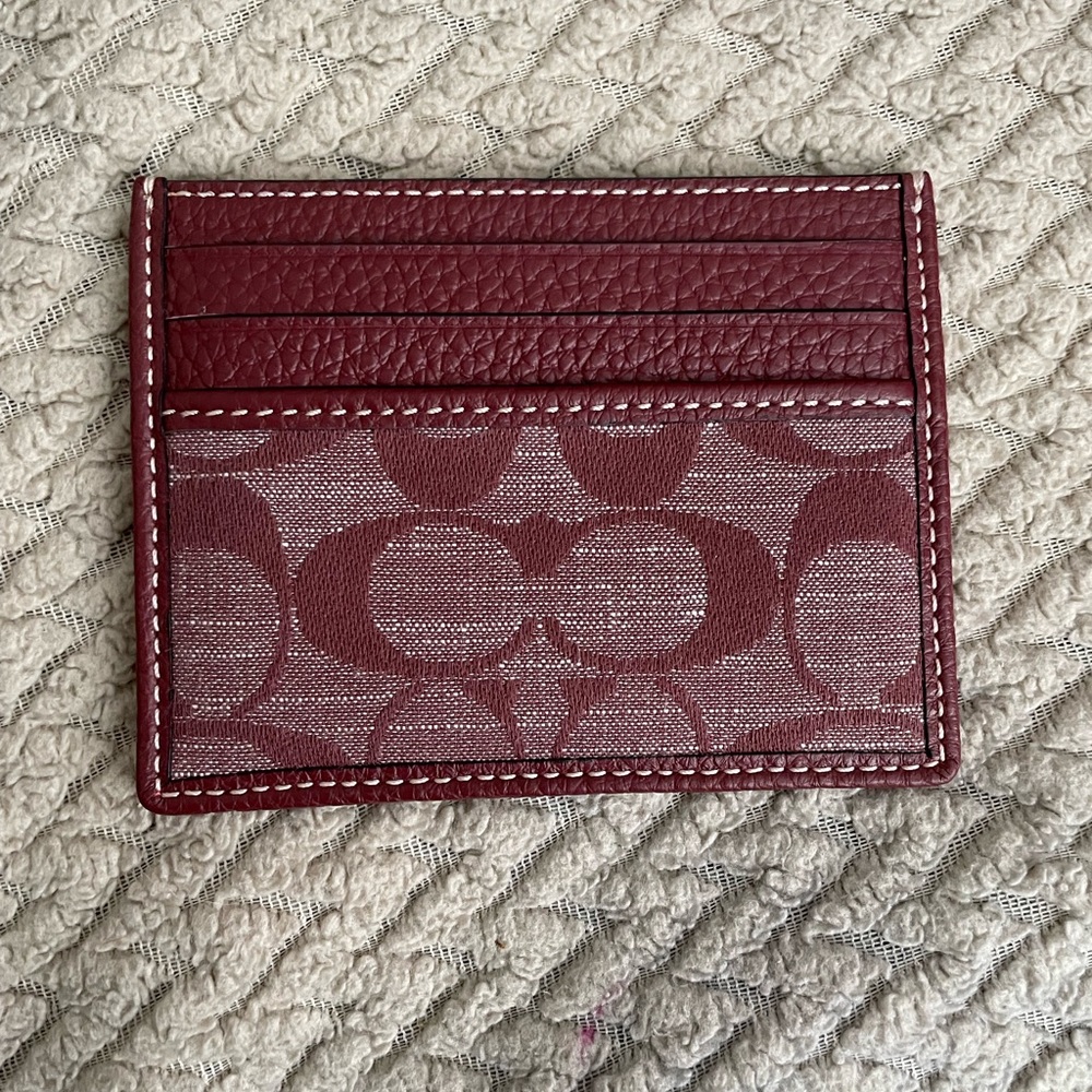 Coach Slim Id Card Case in Signature Chambray